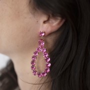 64x34mm drop Pendant - for 1088 8mm & 4120 14x10mm cabochons - Silver tone x1