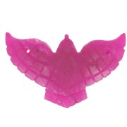 42x24mm Dyed gemstone eagle spacer - Pink Chalcedony x1