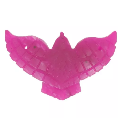 42x24mm Dyed gemstone eagle spacer - Pink Chalcedony x1
