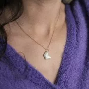 13x18mm butterfly gemstone pendant - Amazonite x1