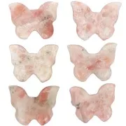 13x18mm butterfly gemstone pendant - Rhodonite x1