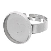 Stainless steel Adjustable ring S.52 to S.57 for 14mm cabochon x1