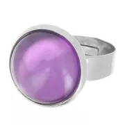 Stainless steel Adjustable ring S.52 to S.57 for 14mm cabochon x1