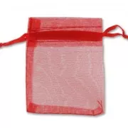 Mini Organza pouches 70x90mm Red x20