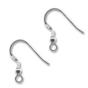 925 Sterling Silver Earwires with ball 18mm x2|raw }}