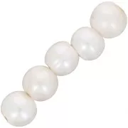 10mm round freshwater pearls - 3mm large hole - Pearl White x4
