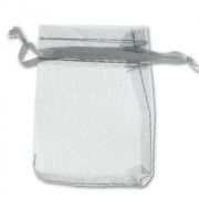 Mini Organza pouches 70x90mm Grey x20