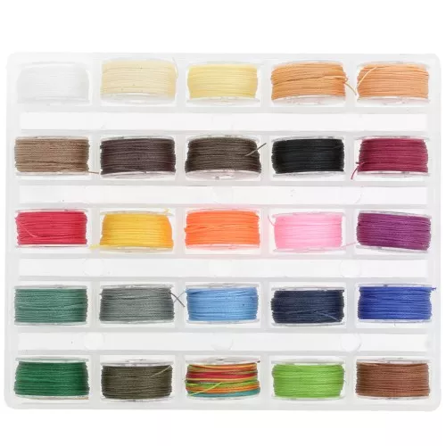 Assortment of waxed nylon thread spools - 0.45mm - multicolored x1