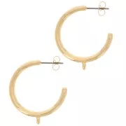 26mm Open hoop earrings with closed ring - Fine Gold-plated x2