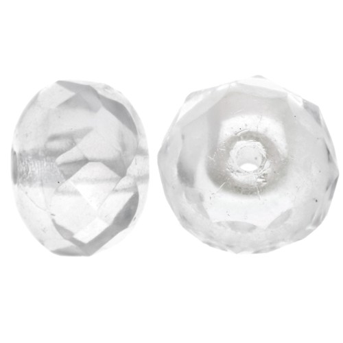 Fire Polished Donut-shaped beads 7x4mm Crystal x25