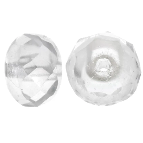 Fire Polished Donut-shaped beads 7x4mm Crystal x25