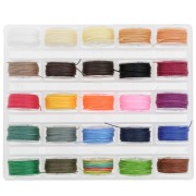 Assortment of 25 spools of 10m waxed nylon thread - 0.55mm - multicolored x1|raw }}