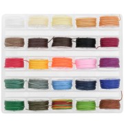 Assortment of 25 spools of 6m waxed nylon thread - 0.65mm - multicolored x1|raw }}