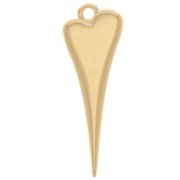 28x10mm Heart pendant - Fine Gold Plated x1|raw }}