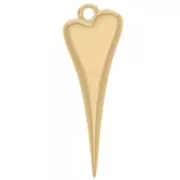 28x10mm Heart pendant - Fine Gold Plated x1
