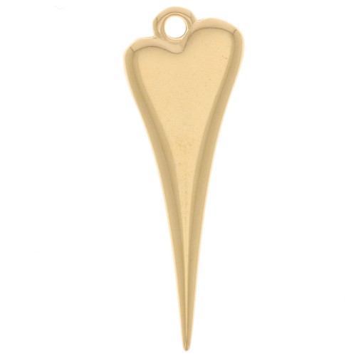 28x10mm Heart pendant - Fine Gold Plated x1