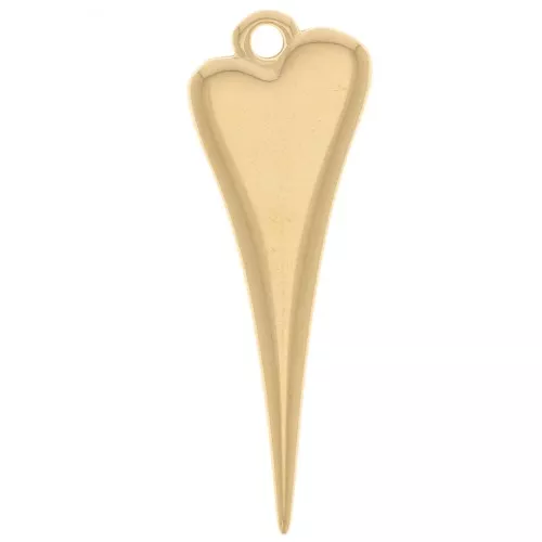 28x10mm Heart pendant - Fine Gold Plated x1
