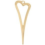 38x14mm Hollow heart pendant - Fine Gold Plated x1|raw }}