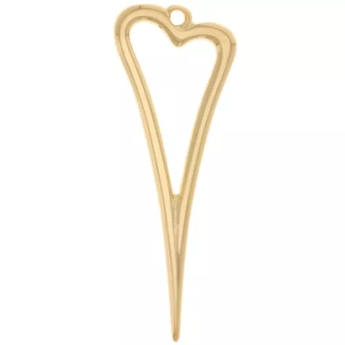 38x14mm Hollow heart pendant - Fine Gold Plated x1