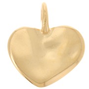 20x18mm Hammered heart pendant - Fine Gold Plated x1