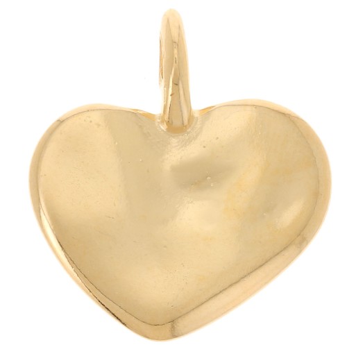 20x18mm Hammered heart pendant - Fine Gold Plated x1