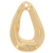 25.5x18mm Domed drop pendant - Fine Gold Plated x1
