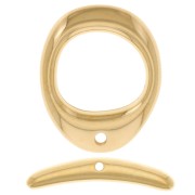 21x17mm Curved oval T-shaped clasp - Fine Gold Plated x1|raw }}