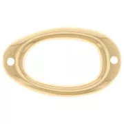 27x16mm Irregular oval hollowed-out spacer - Fine Gold plated x1