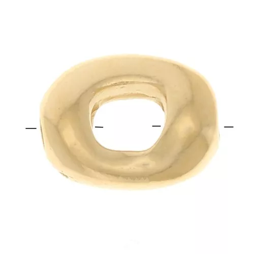 8x6mm Rectangle hollow bead - Fine Gold Plated x1
