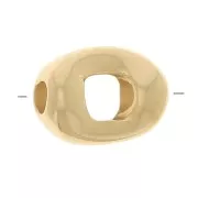 8x6mm Rectangle hollow bead - Fine Gold Plated x1