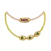 8x6mm Rectangle hollow bead - Fine Gold Plated x1