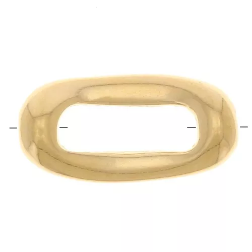 13x6.5mm Rectangle hollow bead - Fine Gold Palted x1