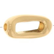 13x6.5mm Rectangle hollow bead - Fine Gold Palted x1