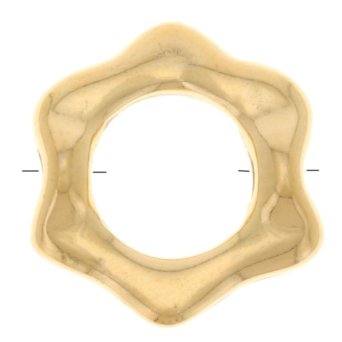 13mm Hollow flower bead - Fine Gold-plated x1