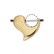 20x22mm Heart pendant for 10mm bead - Fine Gold-plated x1