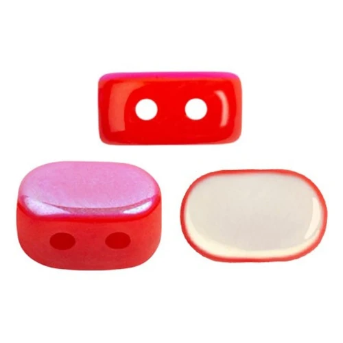 4x6mm Lipsi® Glass beads by Puca® - Opaque Light Coral AB x10g