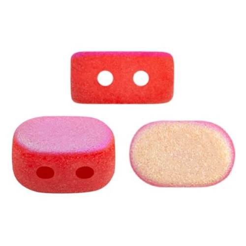 4x6mm Lipsi® Glass beads by Puca® - Opaque Light Coral Mat AB x10g