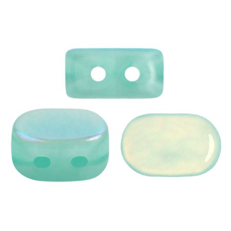 4x6mm Lipsi® Glass beads by Puca® - Blue Green Opal AB x10g