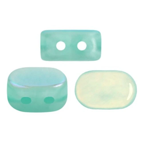 4x6mm Lipsi® Glass beads by Puca® - Blue Green Opal AB x10g