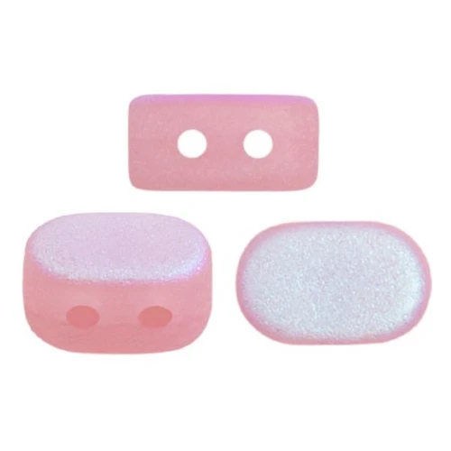 4x6mm Lipsi® Glass beads by Puca® - Light Rose Opal Mat AB x10g