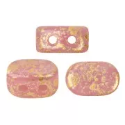 4x6mm Lipsi® Glass beads by Puca® - Light Rose Opal Gold Splash x10g