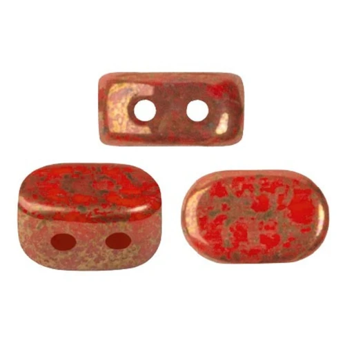 4x6mm Lipsi® Glass beads by Puca® - Opaque Light Coral Bronze x10g