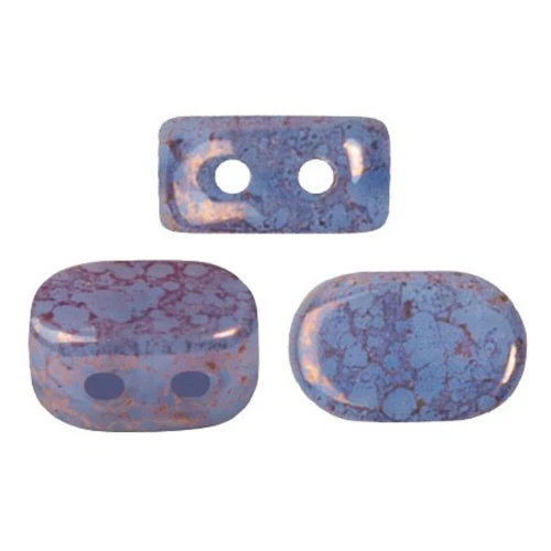 4x6mm Lipsi® Glass beads by Puca® - Blue Opal Bronze x10g
