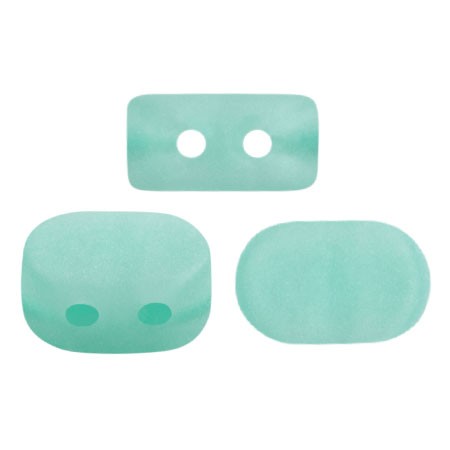 4x6mm Lipsi® Glass beads by Puca® - Blue Green Opal Mat x10g