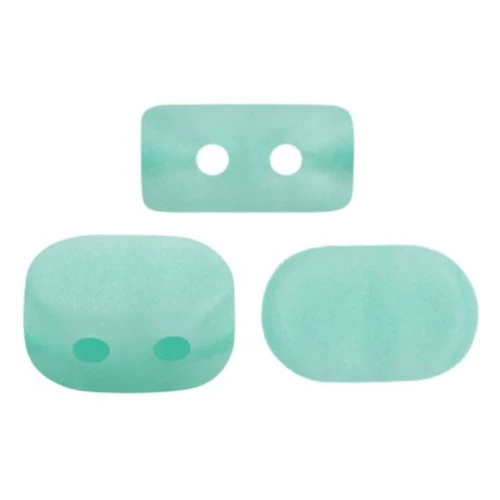 4x6mm Lipsi® Glass beads by Puca® - Blue Green Opal Mat x10g