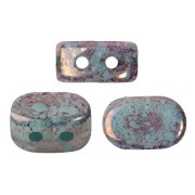 4x6mm Lipsi® Glass beads by Puca® - Blue Green Opal Bronze x10g|raw }}