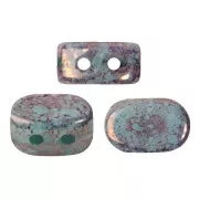 4x6mm Lipsi® Glass beads by Puca® - Blue Green Opal Bronze x10g