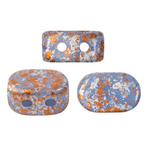 4x6mm Lipsi® Glass beads by Puca® - Blue Opal Tweedy x10g