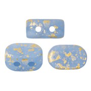 4x6mm Lipsi® Glass beads by Puca® - Blue Opal Mat Gold Splash x10g