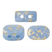 4x6mm Lipsi® Glass beads by Puca® - Blue Opal Mat Gold Splash x10g